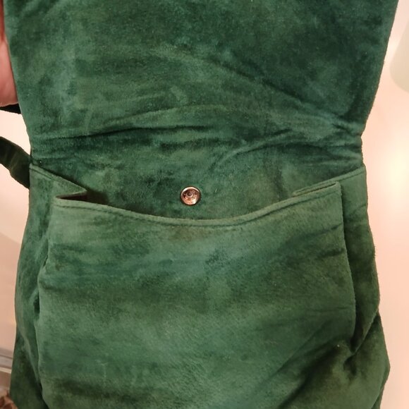 Vintage Emerald Green Suede Shoulder - Picture 7 of 13